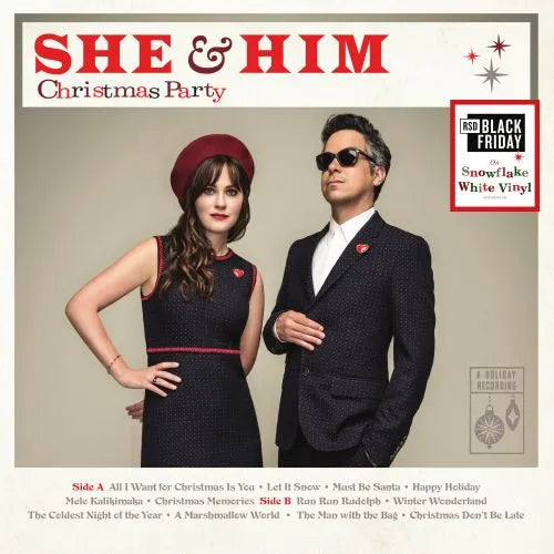 She & Him ‘Christmas Party’ SNOWFLAKE WHITE VINYL