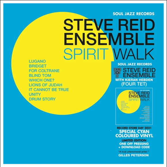 Steve Reid Ensemble (featuring Kieran Hebden) 'Spirit Walk' BLUE DOUBLE VINYL